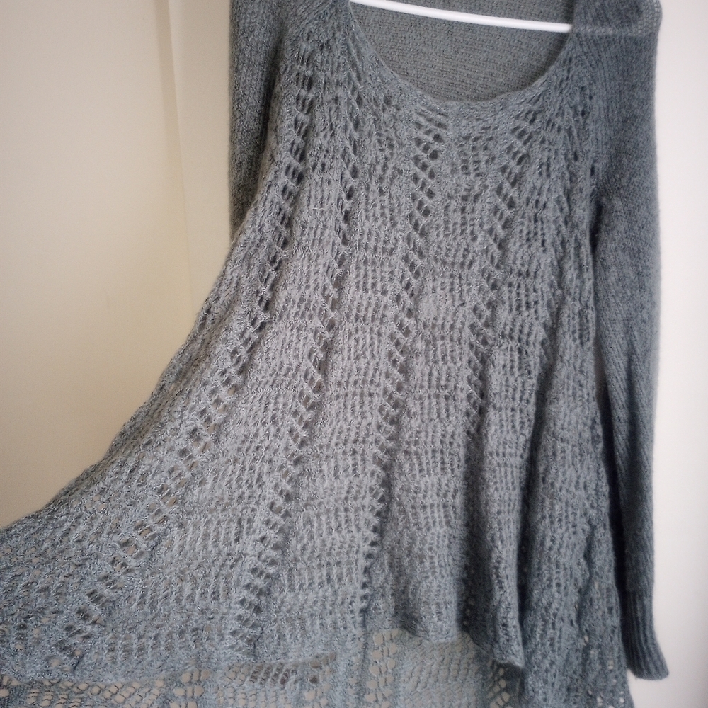 Convertible sweater/cardigan, large, green